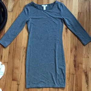 Gray mini body con dress